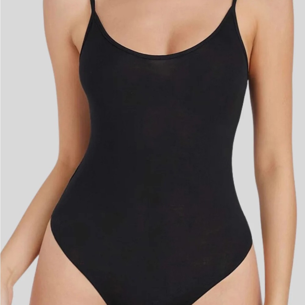 Black thong body suit